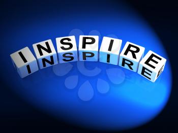 Inspire Dice Showing Inspiration Motivation and Invigoration