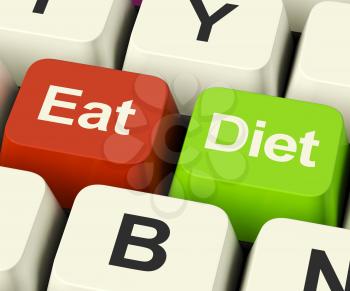 Eat Diet Keys Showing Fiber Exercise Fat And Calorie Advice Online