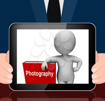 Photography Book And Character Displaying Take Pictures Or Photograph