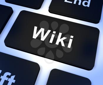 Wiki Computer Key Shows Online Information And Encyclopedia