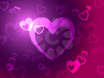 Hearts Background Showing Loving  Romantic And Passionate
