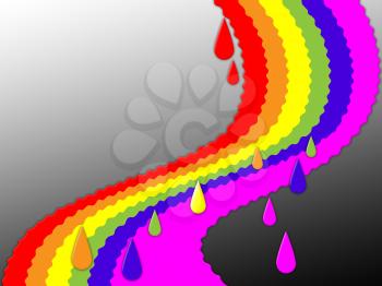 Rainbow Background Showing Colorful Positive And Storm
