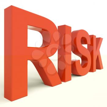  Risk Letters In Red Showing Peril And Uncertainty