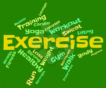 Exercise Words Representing Physical Activity And Text 