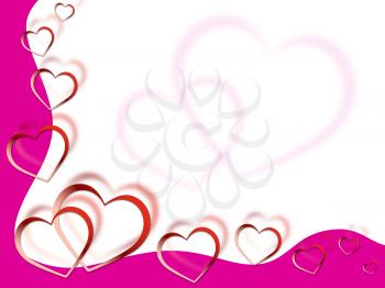 Hearts Background Showing Love Desire And Pink

