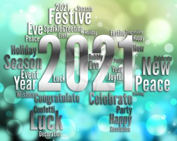 Two Thousand Twenty One Words For 2021 New Year Party