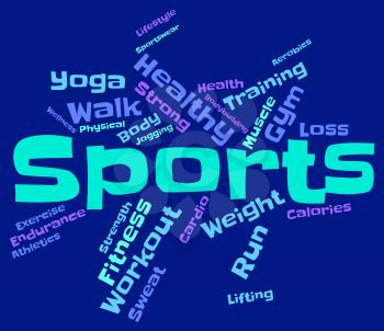 Sports Word Representing Working Out And Fit 
