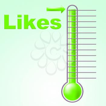 Thermometer Likes Meaning Social Media And Celsius
