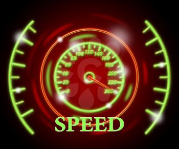 Speed Gauge Representing Internet Quick And Dial