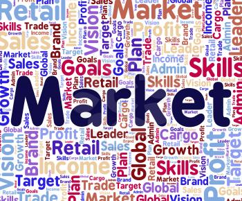 Market Word Representing Sales Words And Advertising