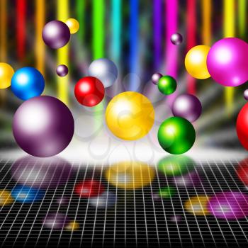 Colorful Background Meaning Balls Streaks And Grid
