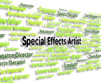 Special Effects Artist Showing Employee Drawing And Jobs