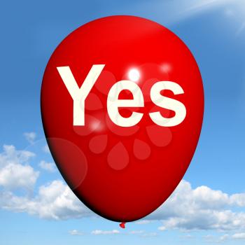 Yes Balloon Meaning Affirmative Approval and Certainly