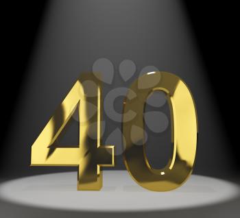 Gold 40th 3d Number Representing Anniversary Or Birthdays