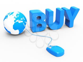 Internet Buy Indicating World Wide Web And Web Site