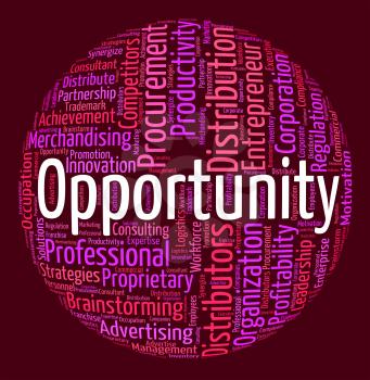 Opportunity Word Representing Opening Options And Possibility