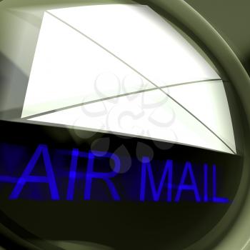 Air Mail Postage Showing International Delivery By Airplane