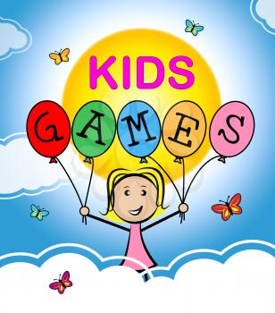 Kids Games Representing Play Time And Playing