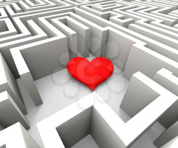 Finding Love And Romance Shows Heart In Maze