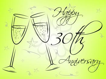 Happy Thirtieth Anniversary Showing Anniversaries Salutation And Parties