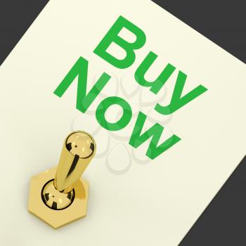 Buy Now Switch On As Symbol for Commerce And Purchasing