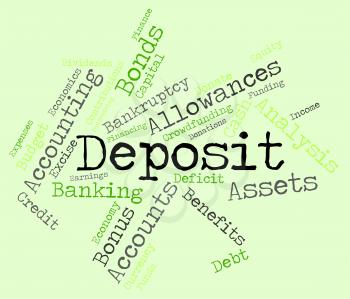 Deposit Word Showing Down Payment And Deposits 