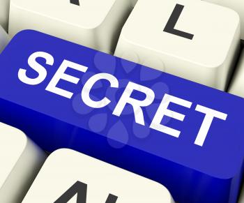 Secret Key On Keyboard Meaning Confidential Undisclosed Or Discreet
