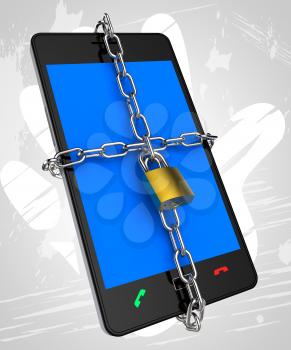 Smartphone Locked Indicating Telephone Protect And Web