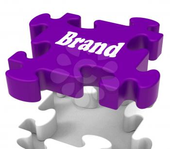 Brand Jigsaw Showing Business Trademark Or Product Label