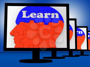 Learn On Brain On Monitors Showing Human Studying Or Learning