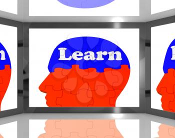Learn On Brain On Screen Showing Educational TV Shows And Couching