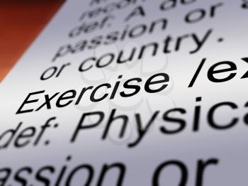 Exercise Definition Closeup Shows Fitness Activity And Working Out
