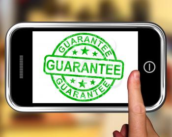 Guarantee On Smartphone Showing Satisfaction Guarantee Or Certificate