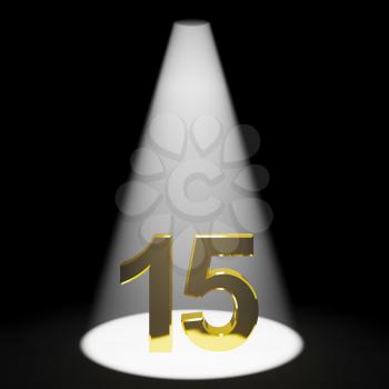 Gold 15th Or Fifteen 3d Number Represents Anniversary Or Birthday