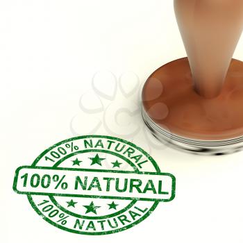 One Hundred Percent Natural Stamp Showing Pure Genuine Product
