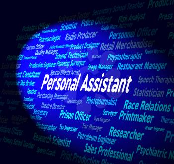 Personal Assistant Indicating Text Words And Secretly