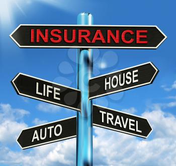 Insurance Signpost Meaning Life House Auto And Travel