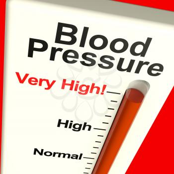 High Blood Pressure Showing Hypertension And Lots Of Stress