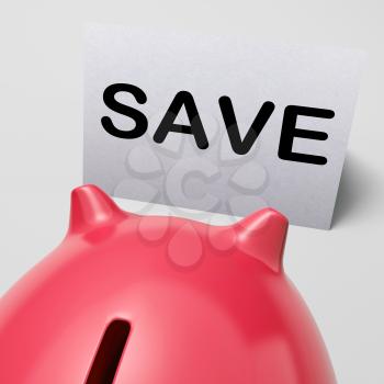 Save Piggy Bank Showing Product Discounts And Bargains