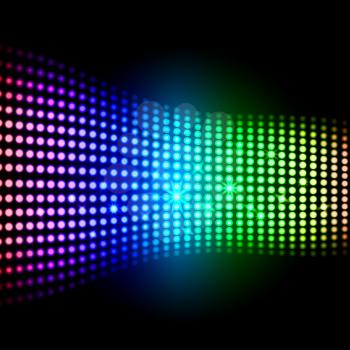 Rainbow Light Squares Background Showing Colourful Digital Art