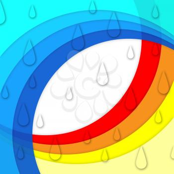 Colorful Curves Background Meaning Rainbow And Rain Drops
