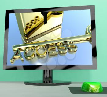 Access Key On Computer Screen Shows Security