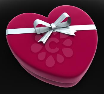 Gift Heart Representing Valentine Day And Present