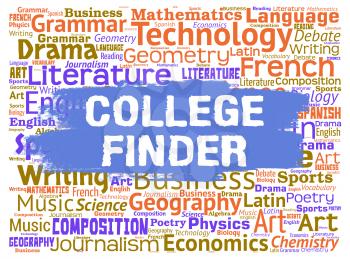 College Finder Representing Search For And Discover School