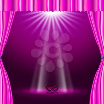 Pink Spotlight Showing Heart Shape And Illumination