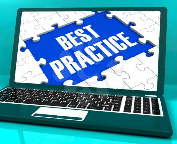 Best Practice On Laptop Showing Successful Practices And Effective Habits