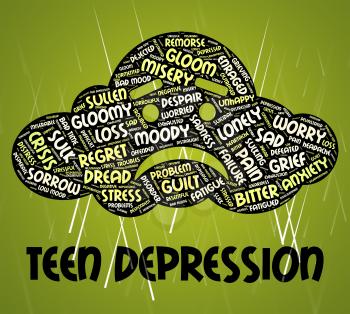Teen Depression Showing Lost Hope And Hopeless