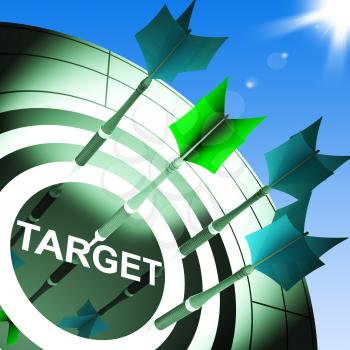Target On Dartboard Showing Successful Shooting Or Archery