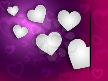 Hearts Background Indicating Valentines Day And Love