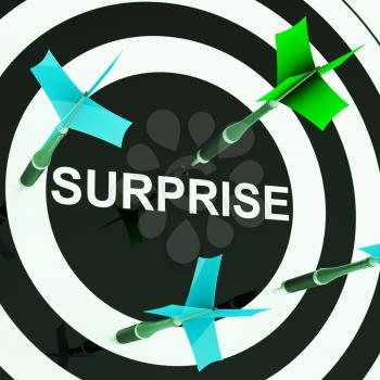 Surprise On Dartboard Shows Shocked Target Or Surprised